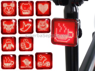 Polygon Lampu Belakang Emoji 100 Lumens USB Sensor Pengereman Otomatis